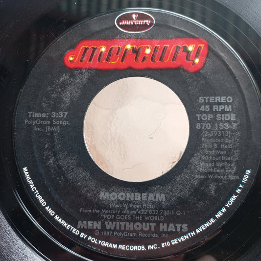 Men Without Hats Moonbeam Simple 7" 2da. Mano Usado Muy Bien + VG+