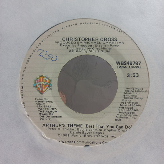 Christopher Cross Arthurs Theme Simple 7" 2da. Mano Usado Muy Bien + VG+