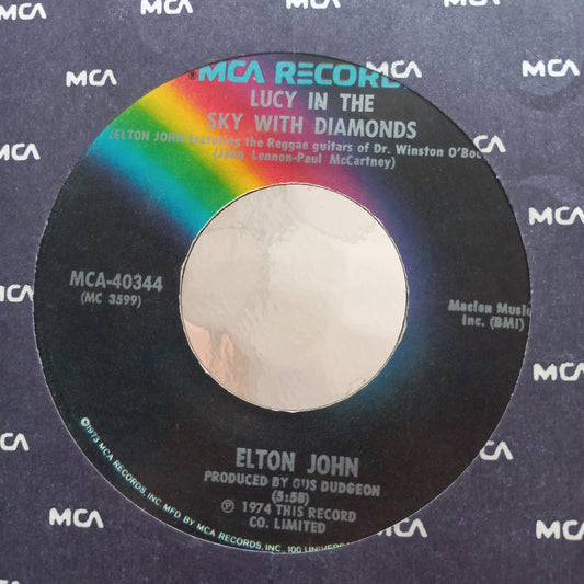 Elton Jhon Lucy In The Sky With Diamonds Simple 7" 2da. Mano Usado Muy Bien + VG+