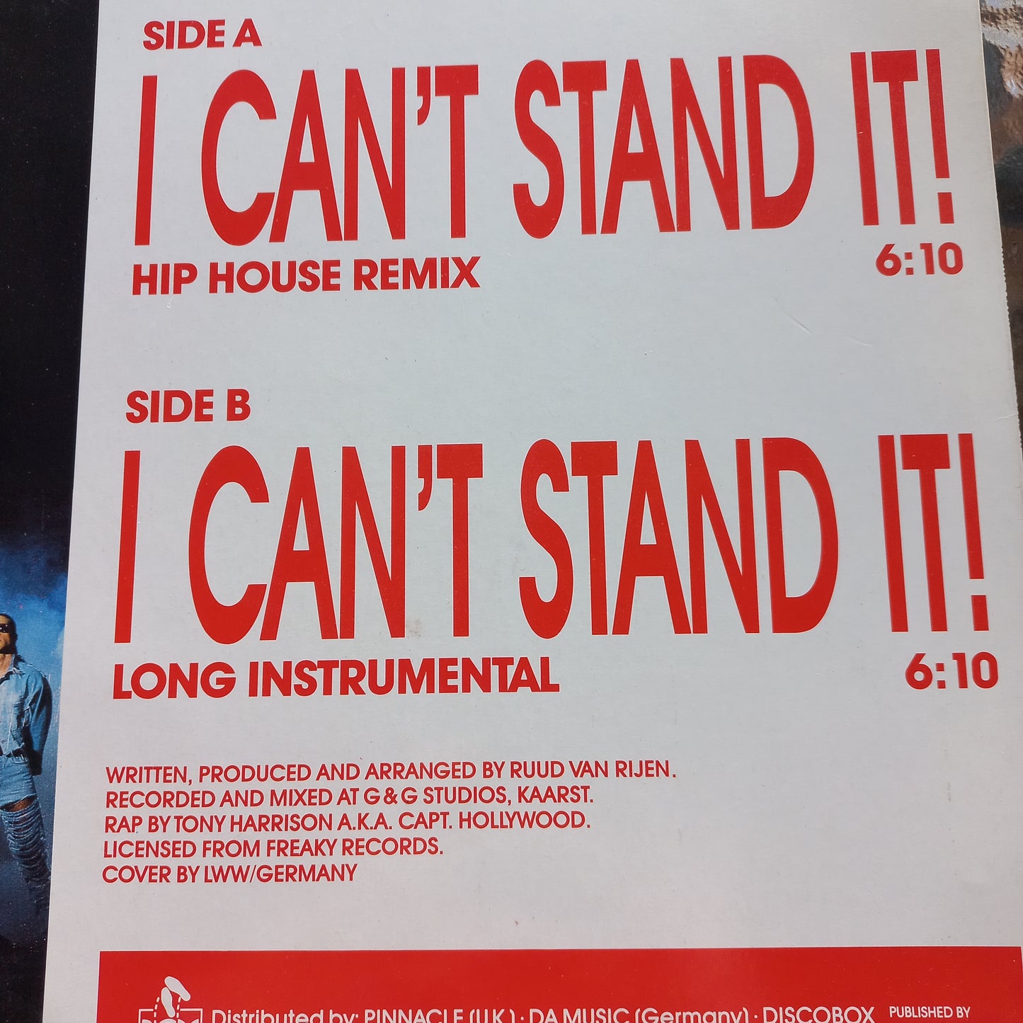 Twenty 4 Seven I cant stand it Maxi De Epoca VG+