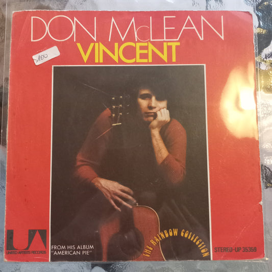 Don Mc Lean Vincent Simple 7" 2da. Mano Usado Muy Bien + VG+
