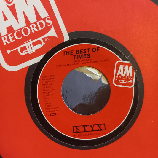 Styx The Best of Times Simple 7" 2da. Mano Usado Muy Bien + VG+