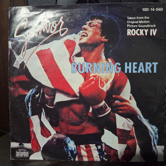 Survivor Burning Heart Simple 7" 2da. Mano VG+