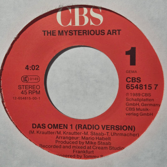 The Mysterious Art Das Omen Radio Version Simple 7" 2da. Mano VG+