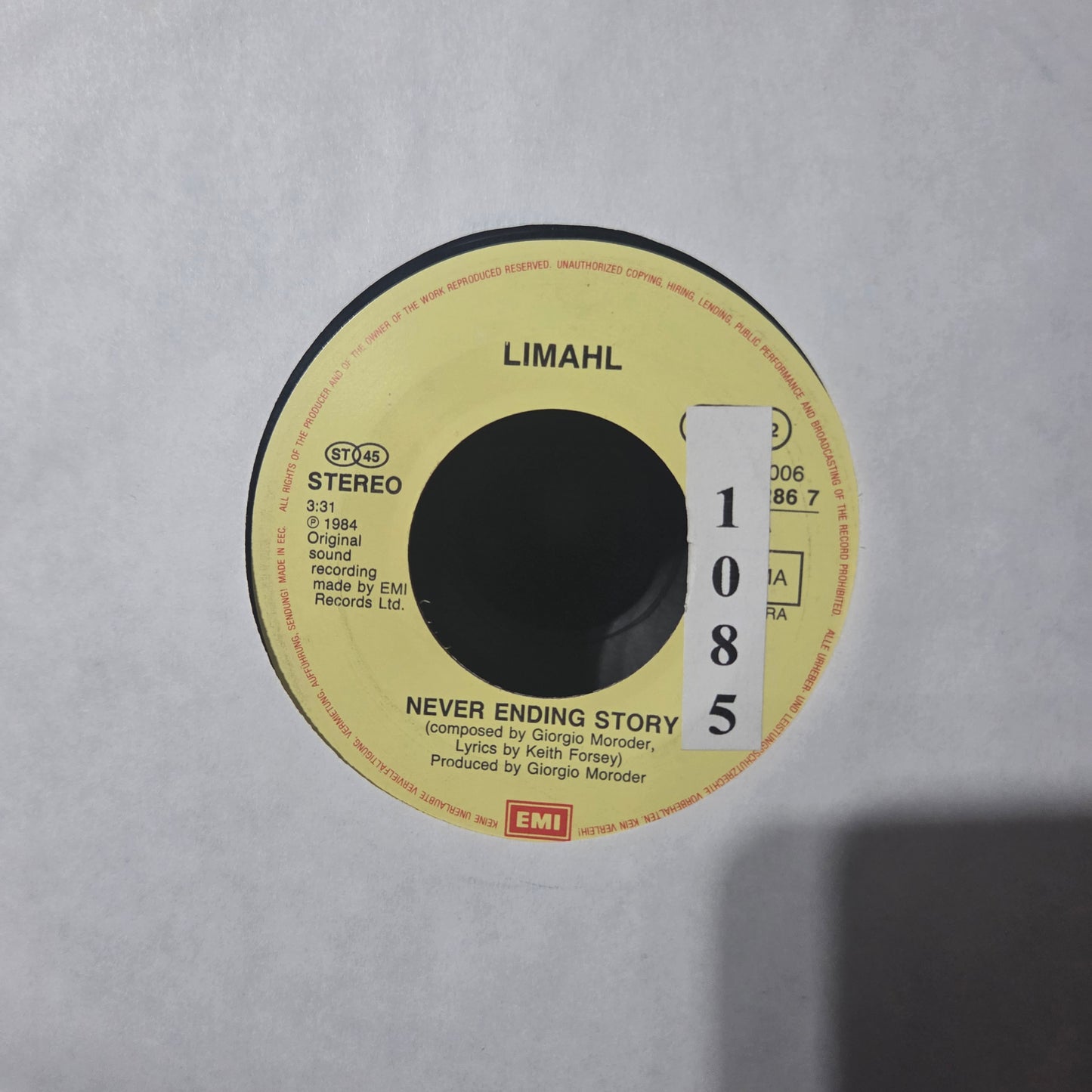 Limhal The Never Ending Story Simple 7" 2da. Mano VG+