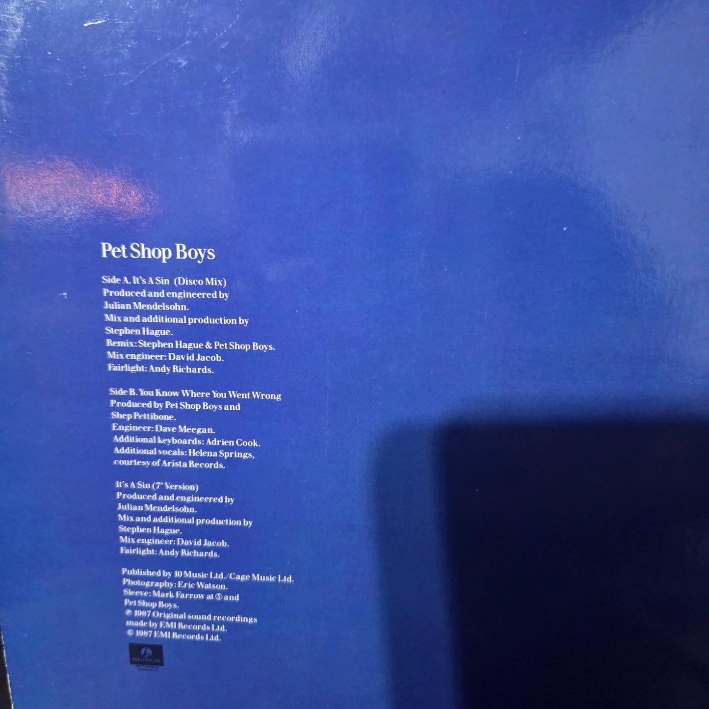 Pet Shop Boys Its a Sin Maxi De Epoca VG+