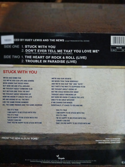 Huey Lewis and the News Stuck With You Maxi De Epoca VG+