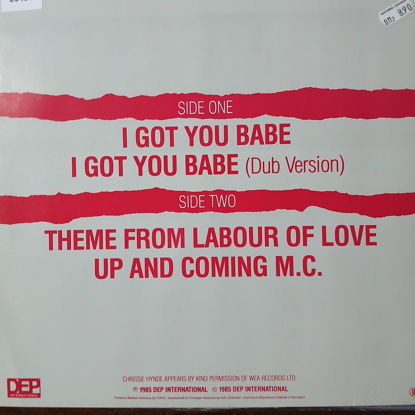 UB40 I Got You Babe Maxi De Epoca VG+