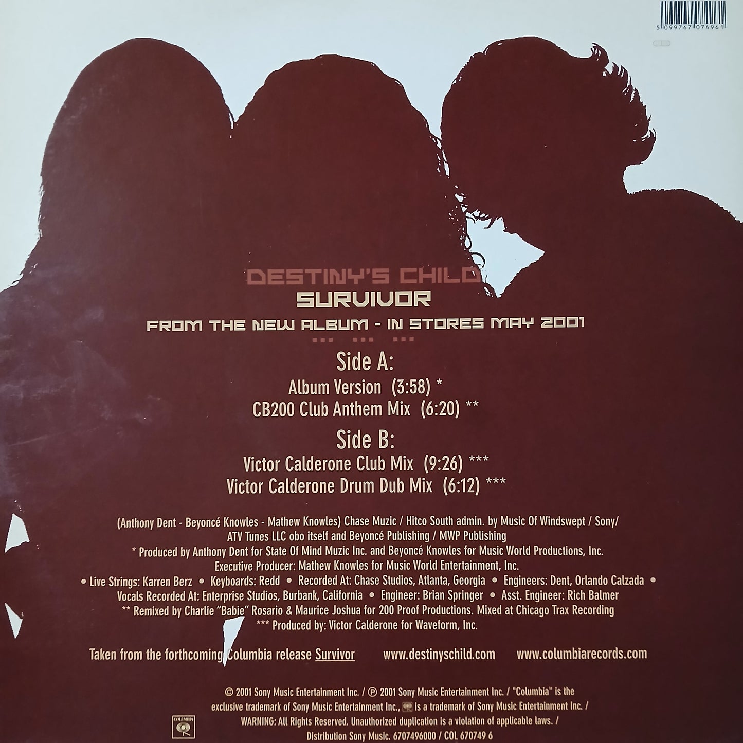 Destinys Child Survivor Maxi De Epoca VG+