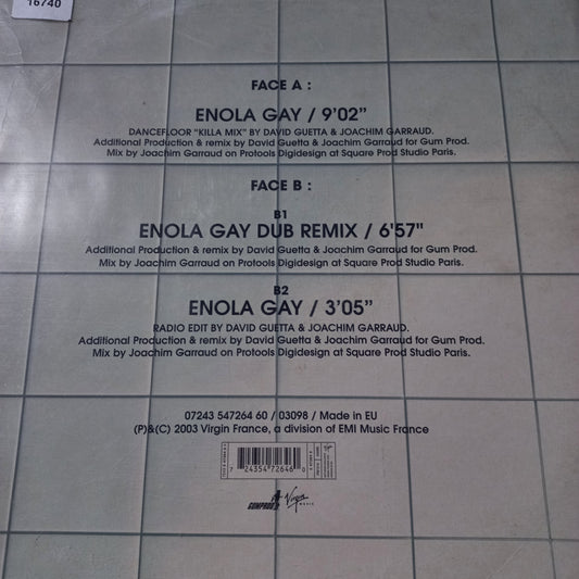 OMD Enola Gay REMIXES Maxi De Epoca VG+