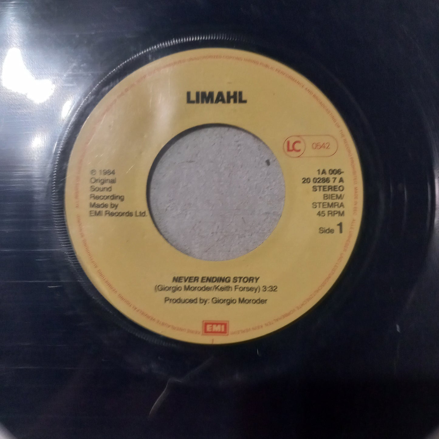 Limhal The Never Ending Story Simple 7" De Epoca VG+