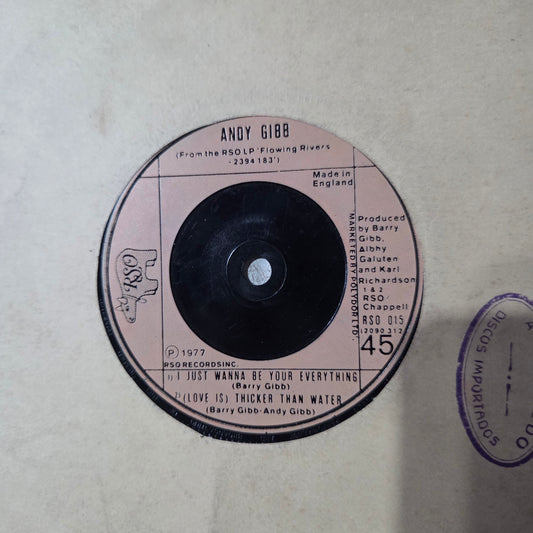 Andy Gibb I just wanna be your everything Simple 7" 2da. Mano VG+