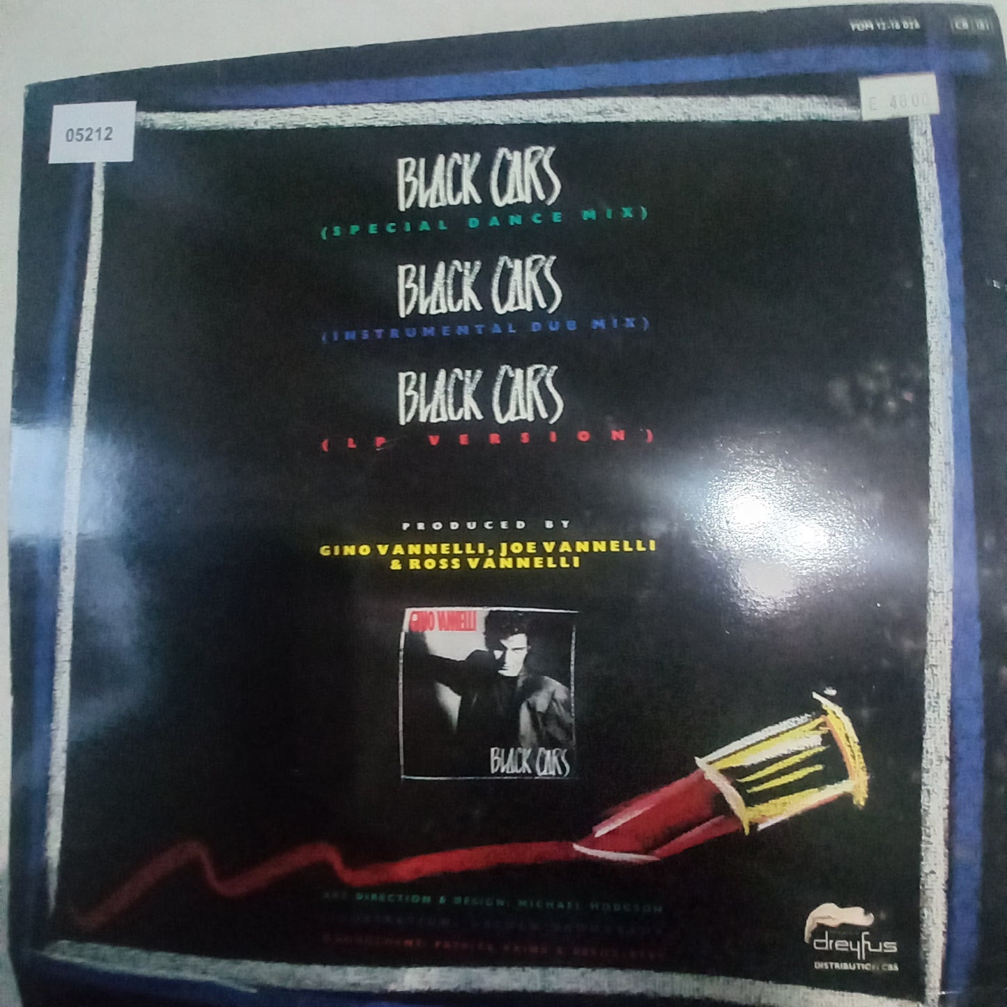 Gino Vanelli Black Cars Maxi de Epoca VG+