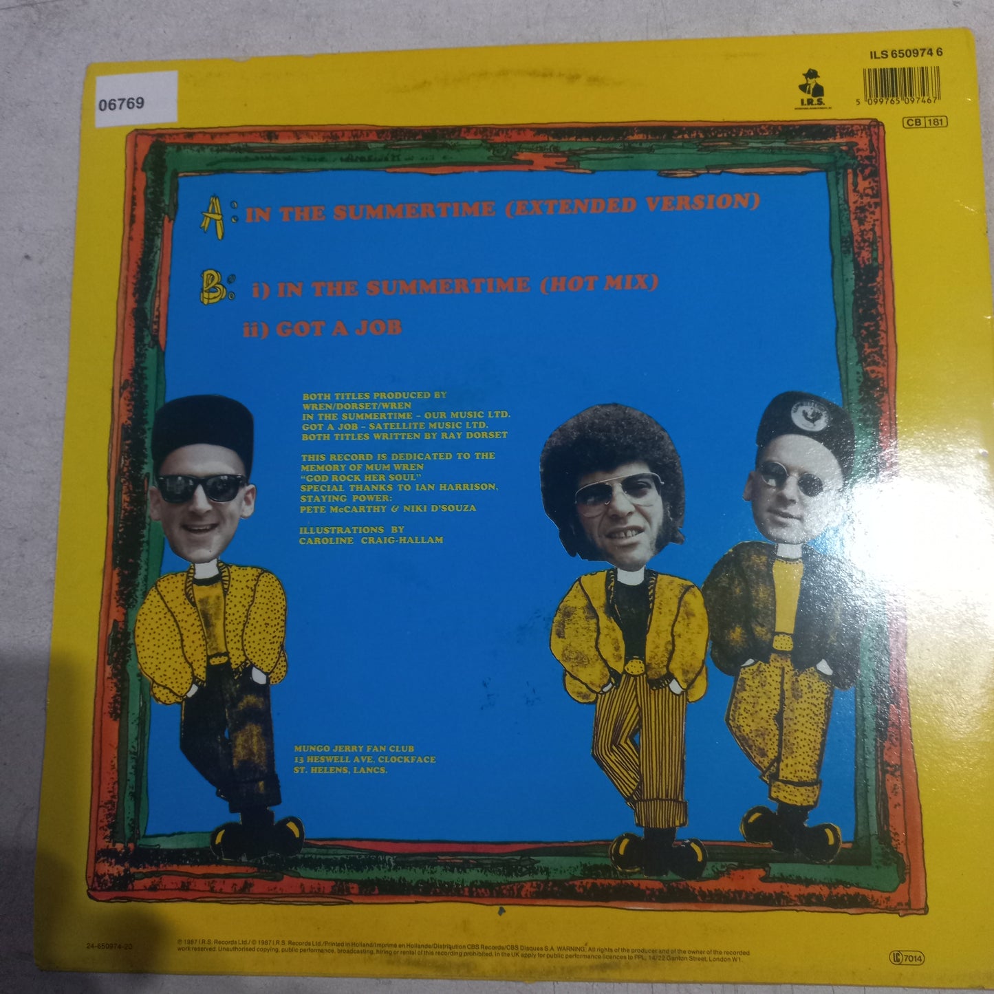 Mungo Jerry In the Summertime Maxi de Epoca VG +