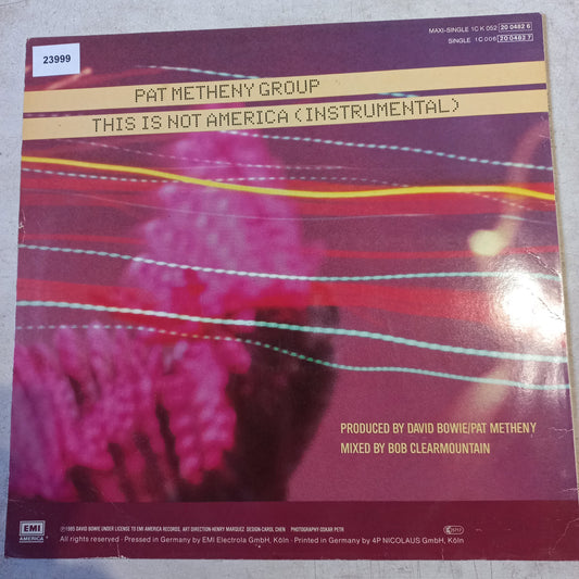 Pat Metheny Group David Bowie This is not America Maxi VG+
