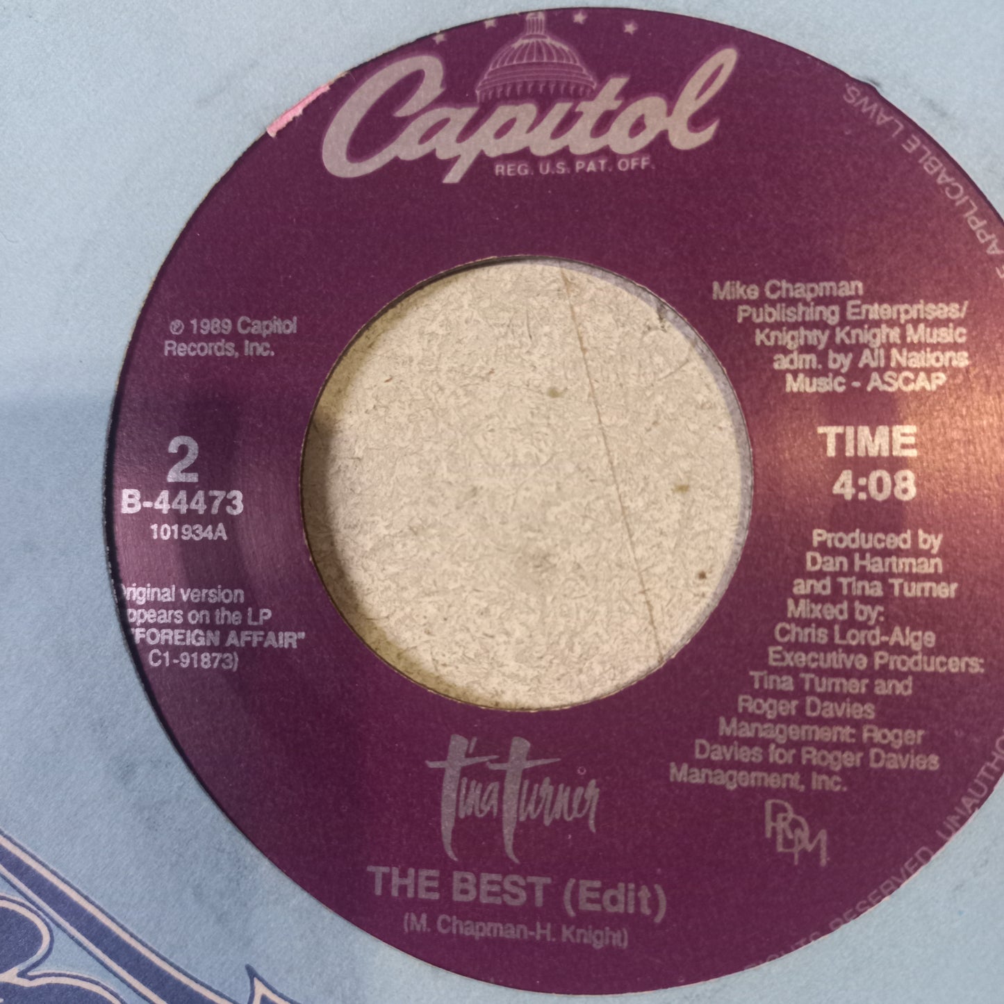 Tina Turner The Best Simple 7" Vg+ De Epoca