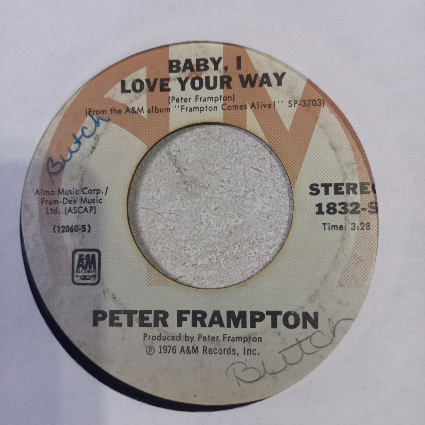 Peter Framptom Baby I Love Your Way Simple 7" Vg+ De Epoca