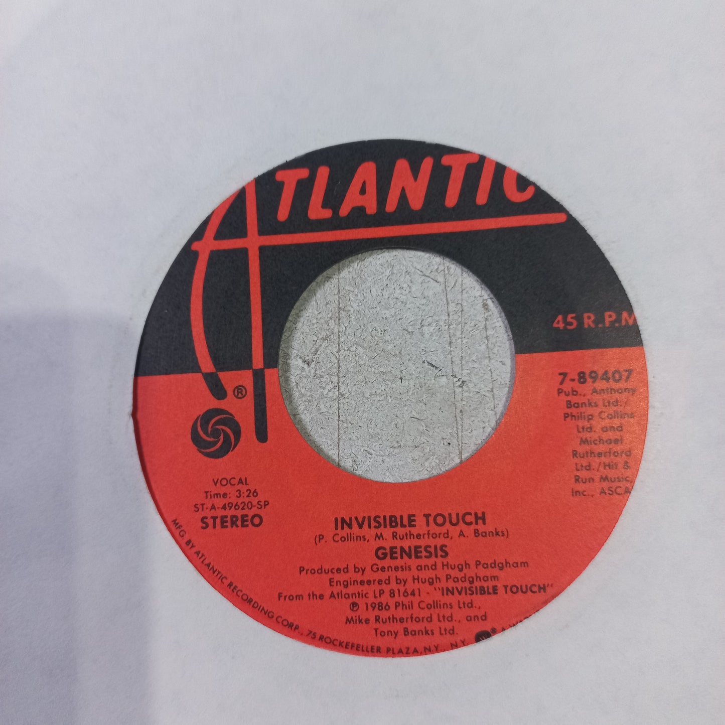 Genesis Invisible Touch Simple 7" Vg+ De Epoca