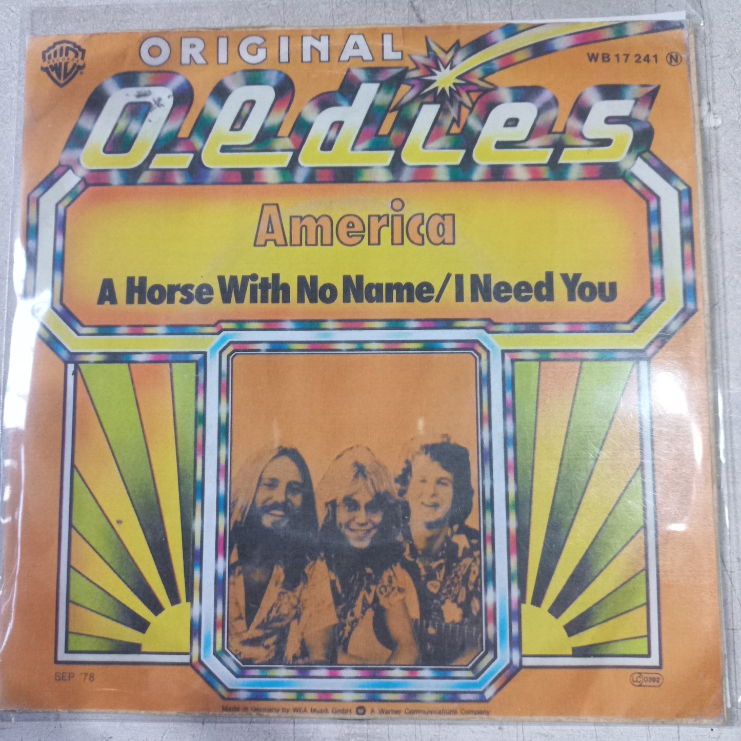 America A Horse With No Name Simple 7" Vg+ De Epoca