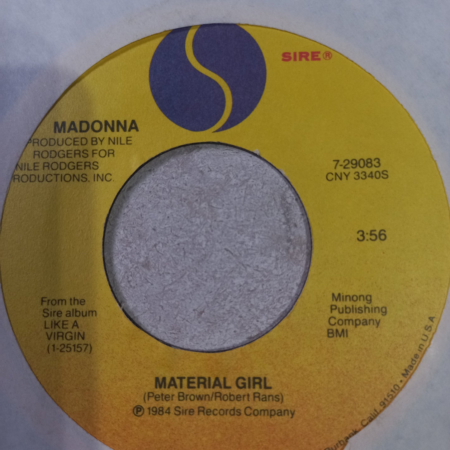 Madonna Material Girl Simple 7" Vg+ De Epoca