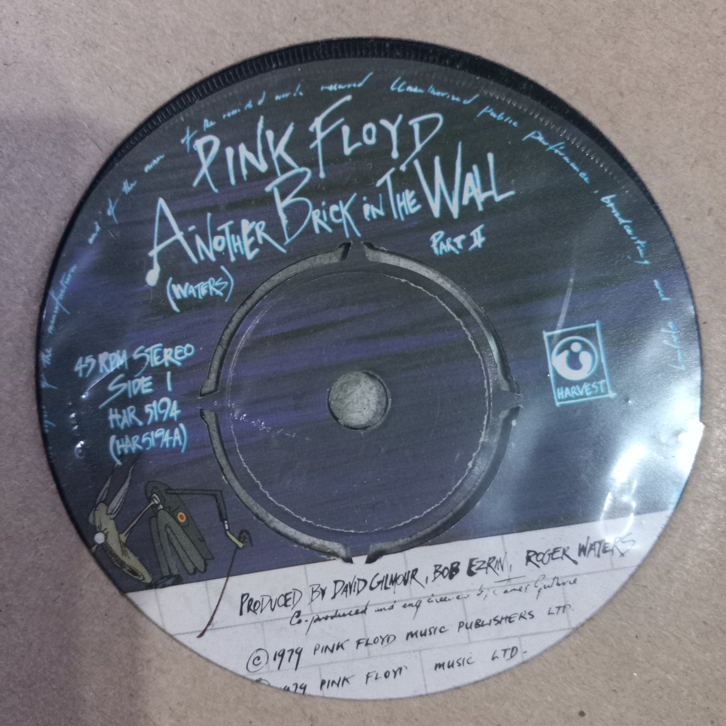 Pink Floyd Another Brick In The Wall Simple 7" Vg+ De Epoca