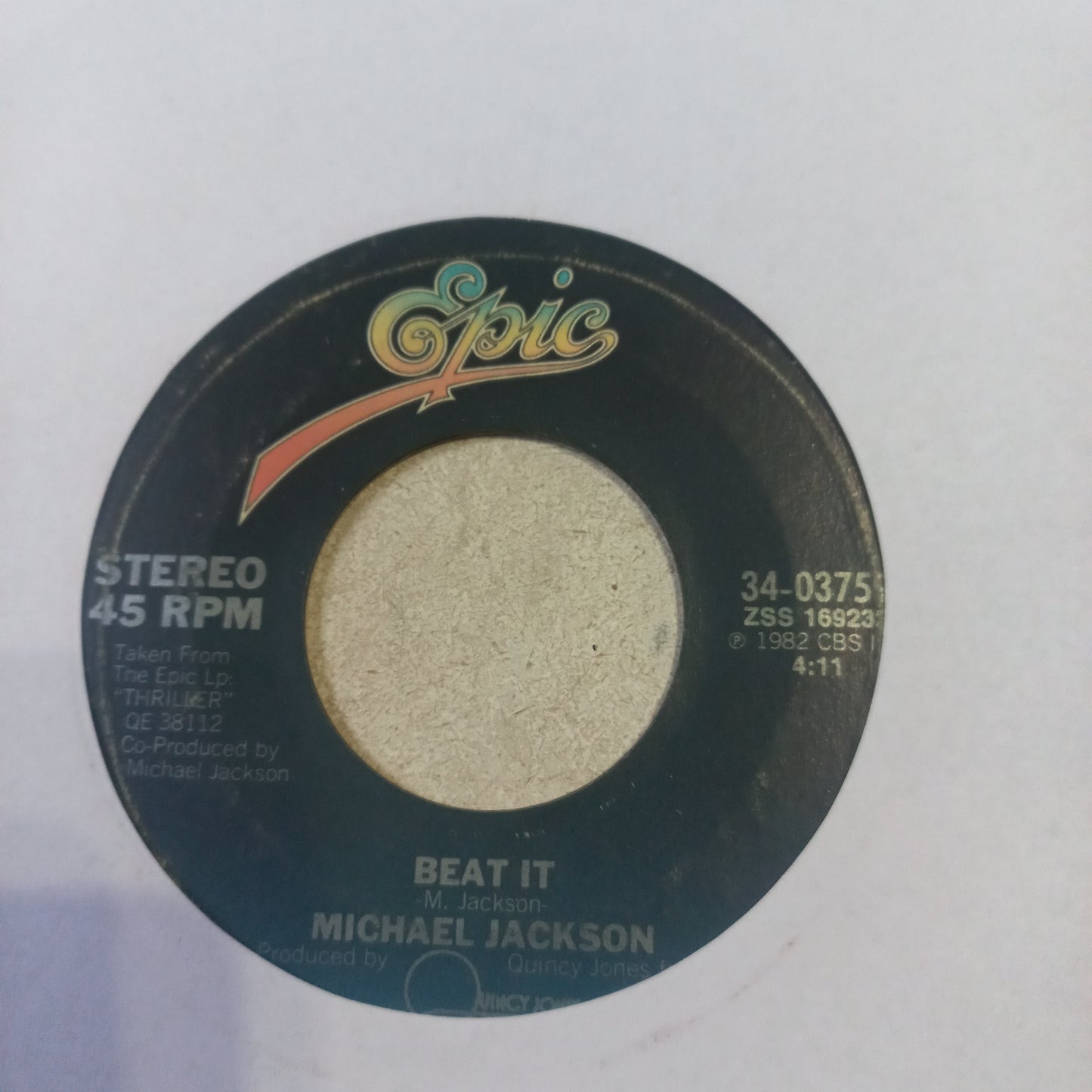 Michael Jackson Beat It Simple 7" Vg+ De Epoca