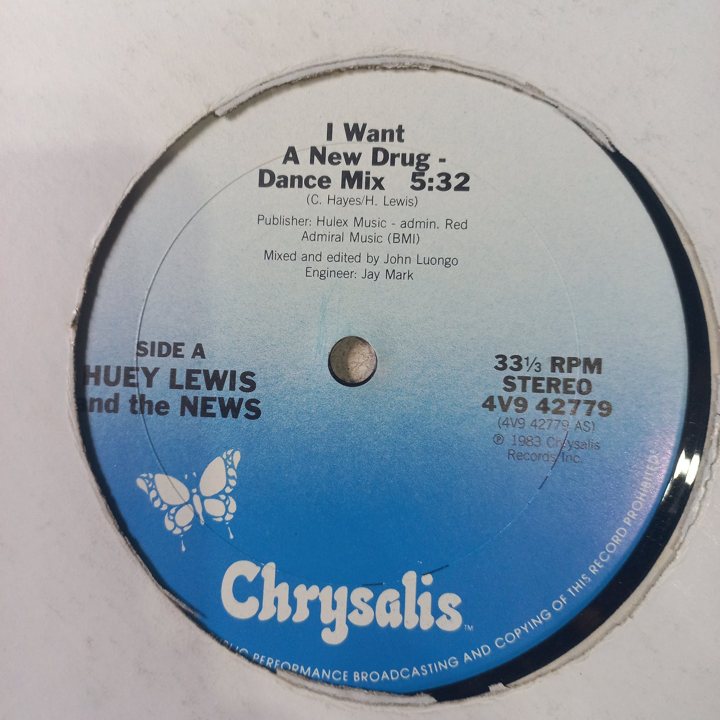 Huey Lewis and the News I want a New Drug Maxi VG+ De Epoca