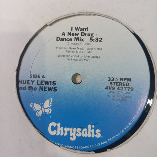 Huey Lewis and the News I want a New Drug Maxi VG+ De Epoca
