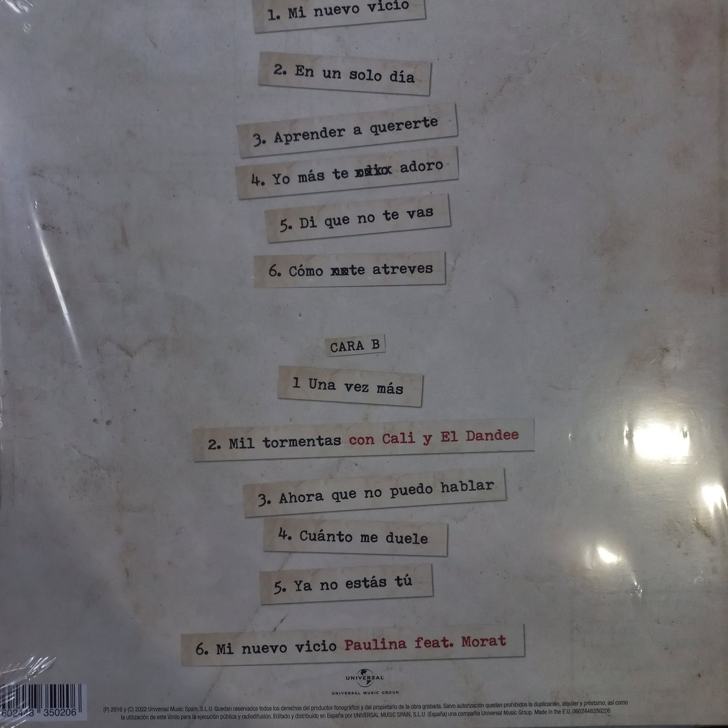 Morat Sobre el Amor y sus efectos Secundarios Lp Mint