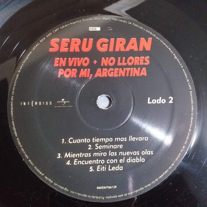 Seru Giran En vivo No llores por mi Argentina Vinilo LP Nuevo Sellado