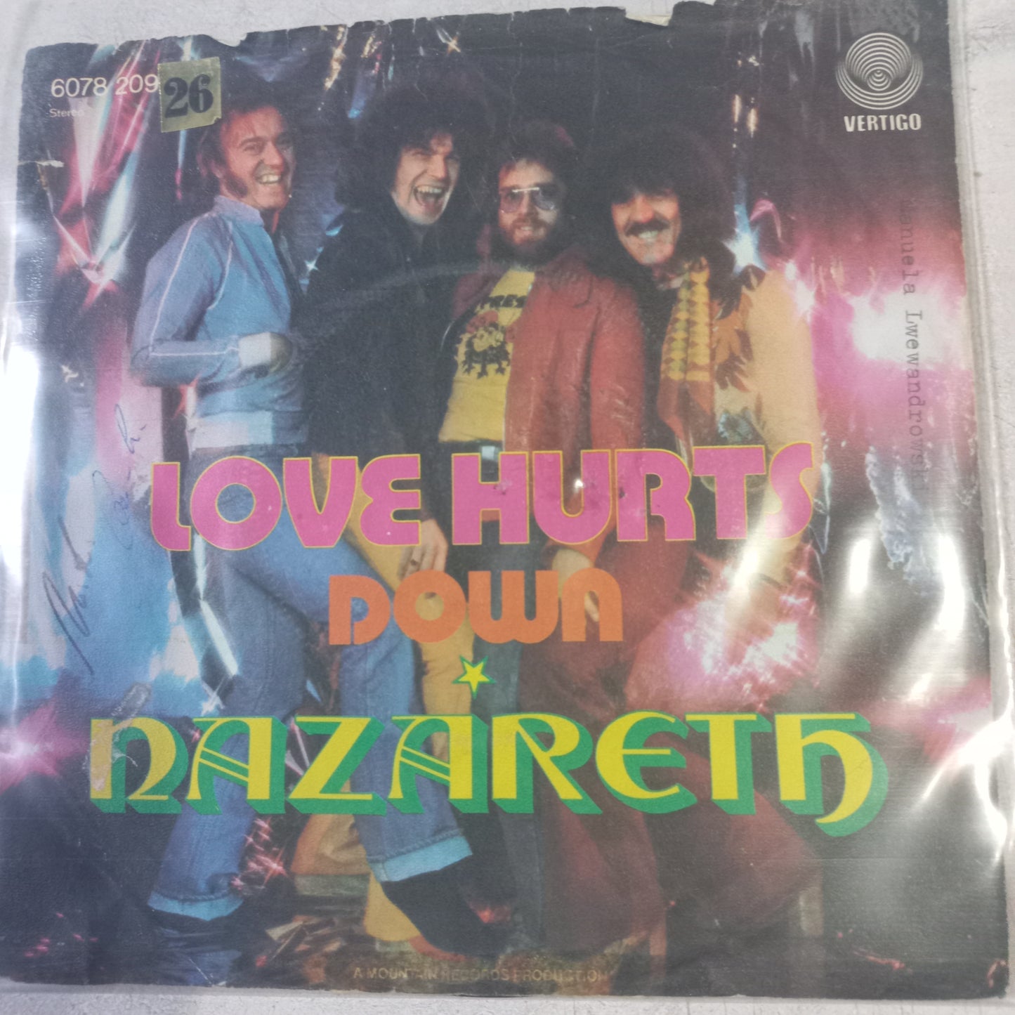 Nazareth Love Hurts Simple 7" Vg+ De Epoca